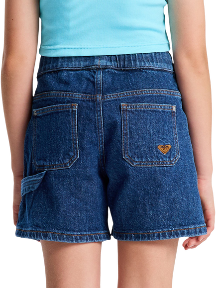Roxy Kids' Surfside Spirit Denim Shorts, Ocean Blue - view 2, Ocean Blue