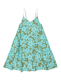 Roxy Kids' Sunlit Dreams Floral Tent Dress, Oil Green The Mo, Oil Green The Mo