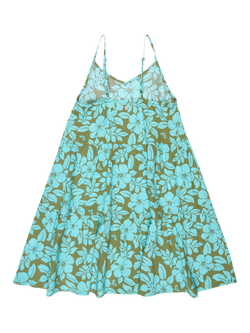 Roxy Kids' Sunlit Dreams Floral Tent Dress, Oil Green The Mo - view 2, Oil Green The Mo