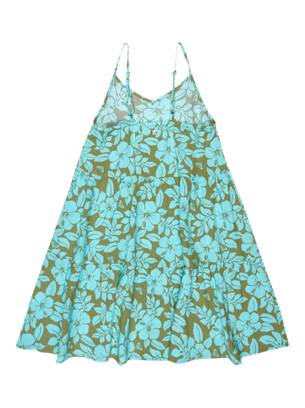 Roxy Kids' Sunlit Dreams Floral Tent Dress, Oil Green The Mo - view 2, Oil Green The Mo