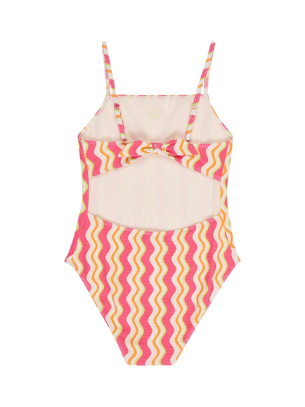 Roxy Kids' Stripe Textured Swimsuit, Bold Waves - view 2, Bold Waves