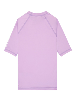 Roxy Kids'  Whole Hearted Short Sleeve Rash Vest, Crocus Petal - view 2, Crocus Petal