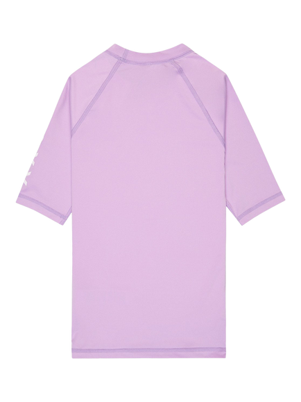 Roxy Kids'  Whole Hearted Short Sleeve Rash Vest, Crocus Petal - view 2, Crocus Petal