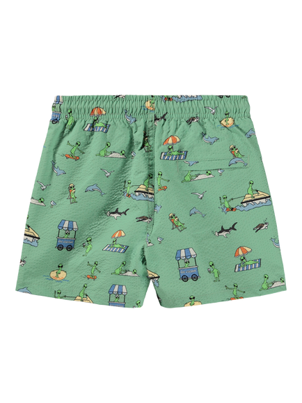 Molo Kids' Niko Swim Shorts, Alien Vacation - view 2, Alien Vacation