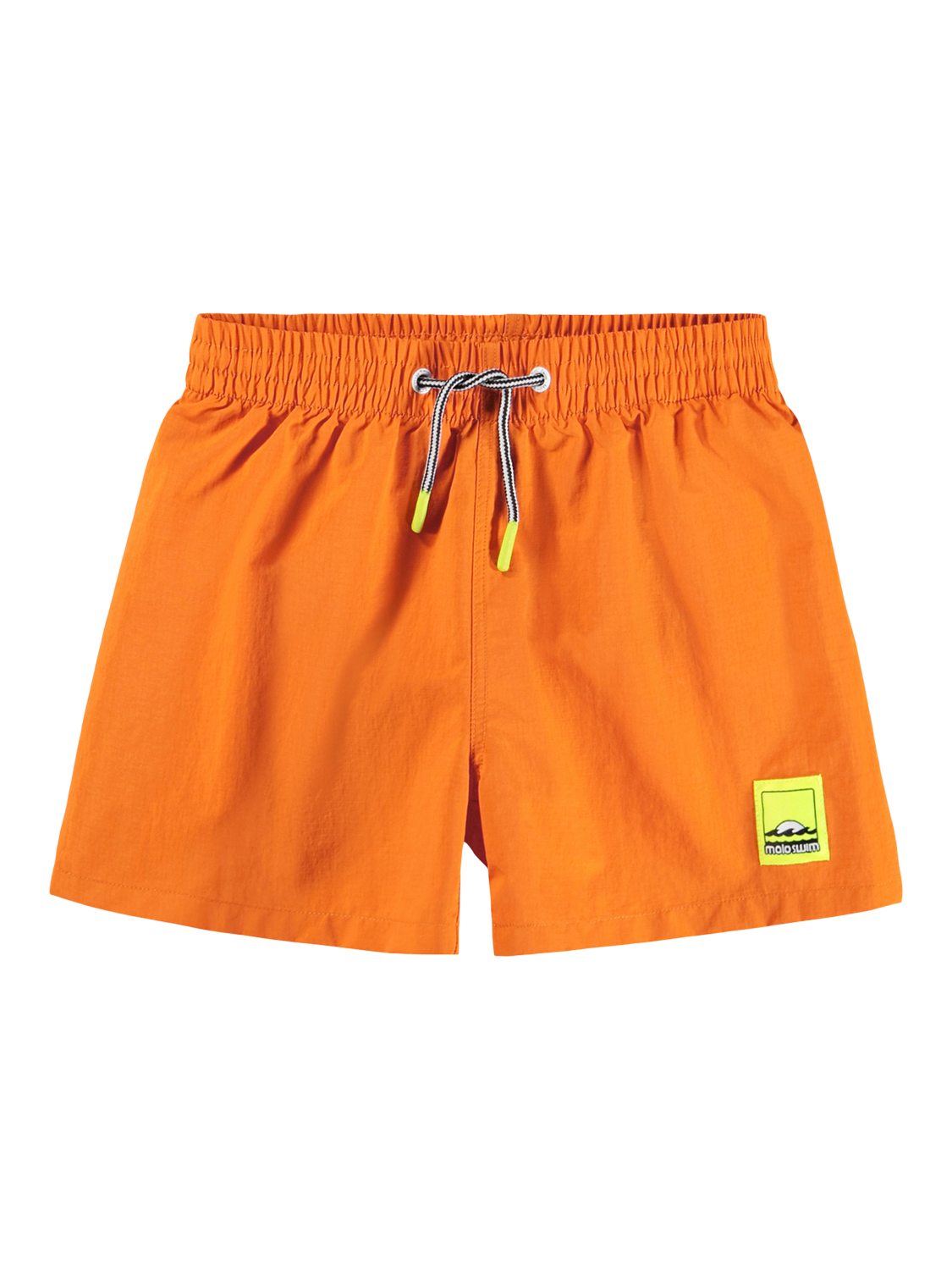 Product image 1 of 4, which shows Molo Kids' Niko Solid Swimming Shorts, Sun Orange, 3-4 years
