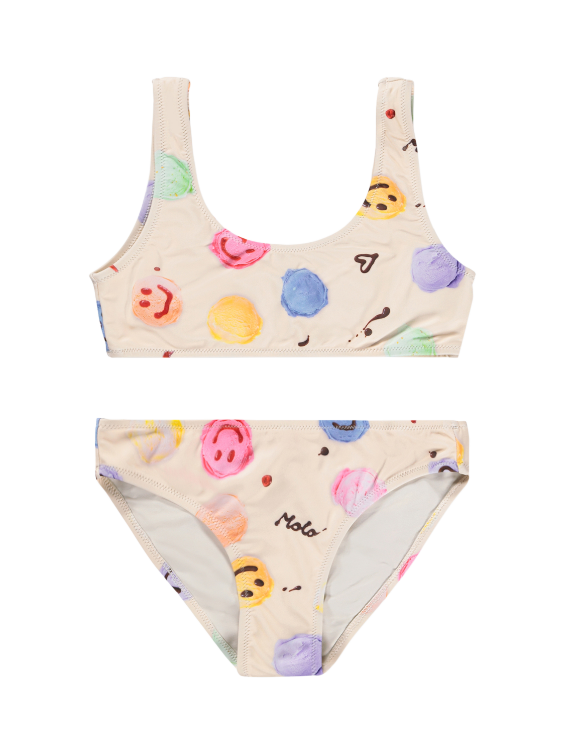 Product image 1 of 4, which shows Molo Kids' Nola Smile Scoops Bikini, Smile Scoops, 3-4 years