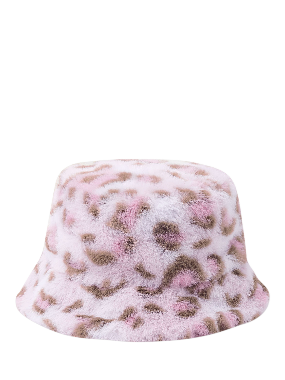 Product image 1 of 3, which shows Angels by Accessorize Kids' Faux Fur Leopard Bucket Hat, Multi, 3-6 years