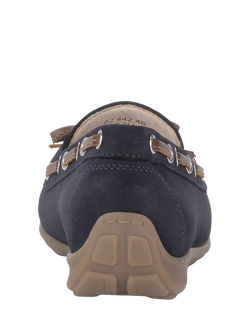 Gabor Evie Wide Fit Suede Moccasins, Navy - view 2, Navy