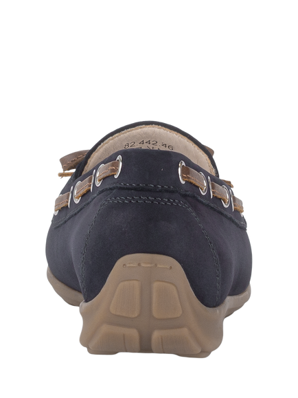 Gabor Evie Wide Fit Suede Moccasins, Navy - view 2, Navy