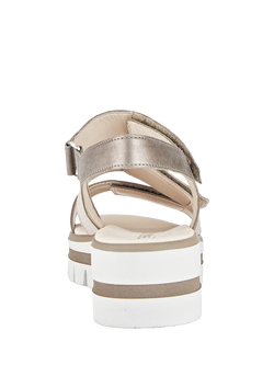 Gabor Alfa Leather Triple Strap Slingback Sandals, Puder - view 2, Puder