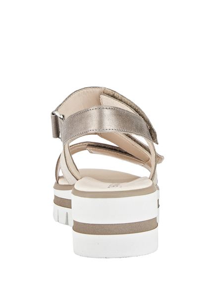 Gabor Alfa Leather Triple Strap Slingback Sandals, Puder - view 2, Puder