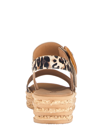 Gabor Andre Strappy Buckle Sandals, Leopard - view 2, Leopard
