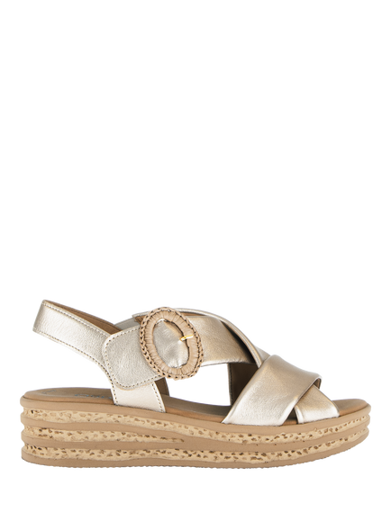 Gabor Auckland Leather Platform Slingback Sandals, Champagne, Champagne