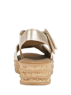 Gabor Auckland Leather Platform Slingback Sandals, Champagne - view 2, Champagne
