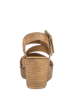 Gabor Embrace Suede Woven Wedge Heel Slingback Sandals, Peanut - view 2, Peanut