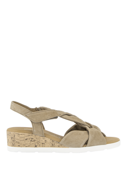 Gabor Kalix Wide Fit Suede Cross Strap Slingback Sandals, Sand, Sand
