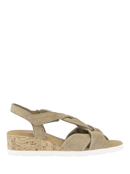 Gabor Kalix Wide Fit Suede Cross Strap Slingback Sandals, Sand, Sand