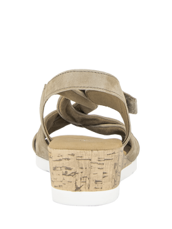 Gabor Kalix Wide Fit Suede Cross Strap Slingback Sandals, Sand - view 2, Sand