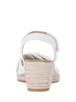 Gabor Moon Wide Fit Leather Wedge Heel Slingback Sandals, White - view 2, White