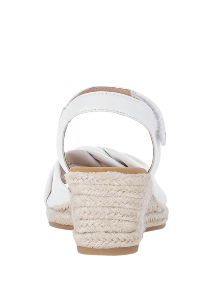Gabor Moon Wide Fit Leather Wedge Heel Slingback Sandals, White - view 2, White