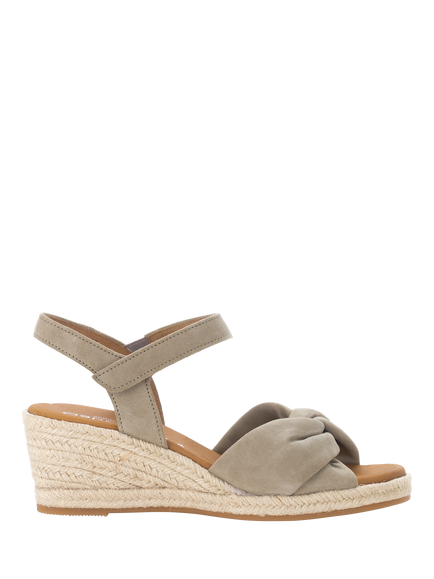 Gabor Moon Wide Fit Suede Wedge Heel Slingback Sandals, Taupe, Taupe