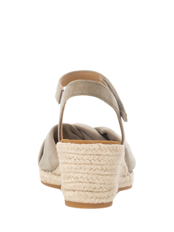 Gabor Moon Wide Fit Suede Wedge Heel Slingback Sandals, Taupe - view 2, Taupe