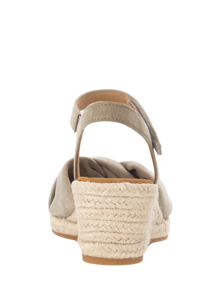 Gabor Moon Wide Fit Suede Wedge Heel Slingback Sandals, Taupe - view 2, Taupe