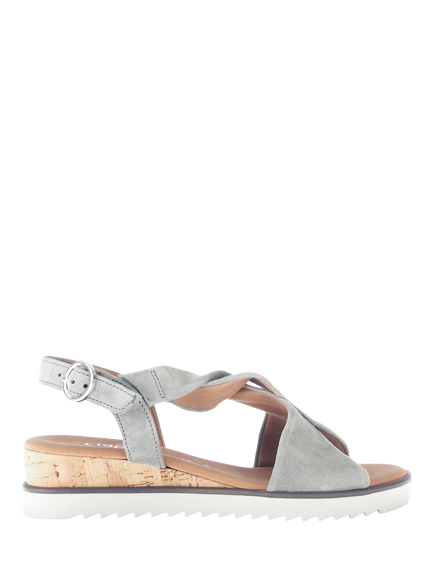 Gabor Rich Wide Fit Twist Suede Sandals, Sage, Sage