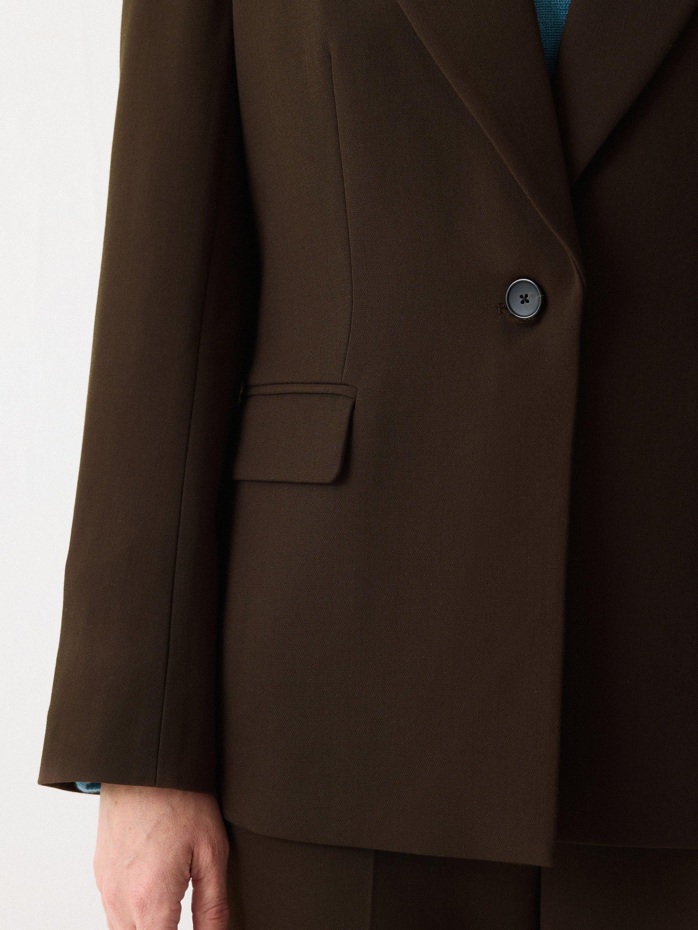 Product image 6 of 6, which shows Jigsaw Kenley Crepe Blazer, Brown, 6