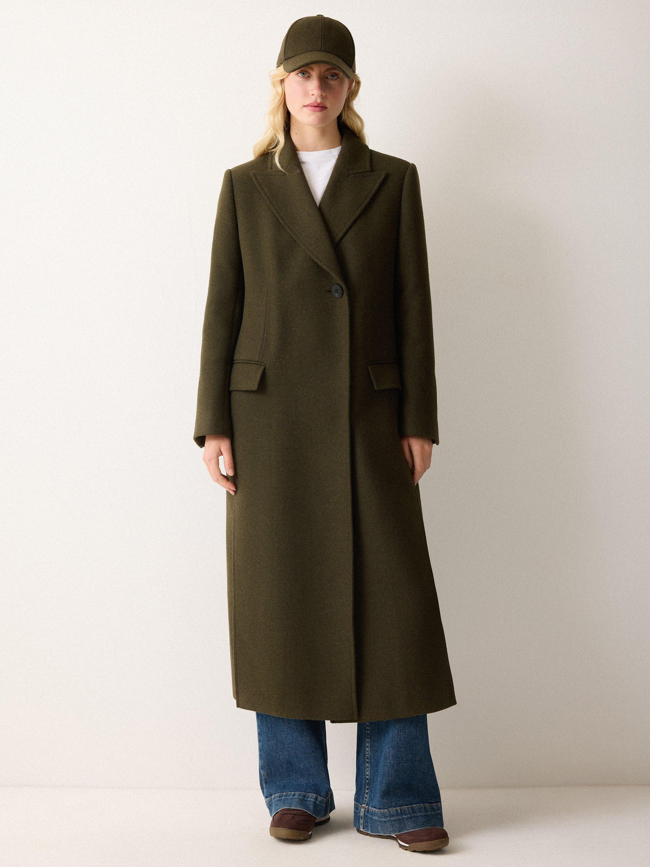 Product image 1 of 6, which shows Jigsaw Farringdon Side Split Coat, Light Khaki, 14
