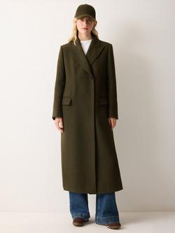 Jigsaw Farringdon Side Split Coat, Light Khaki, Light Khaki