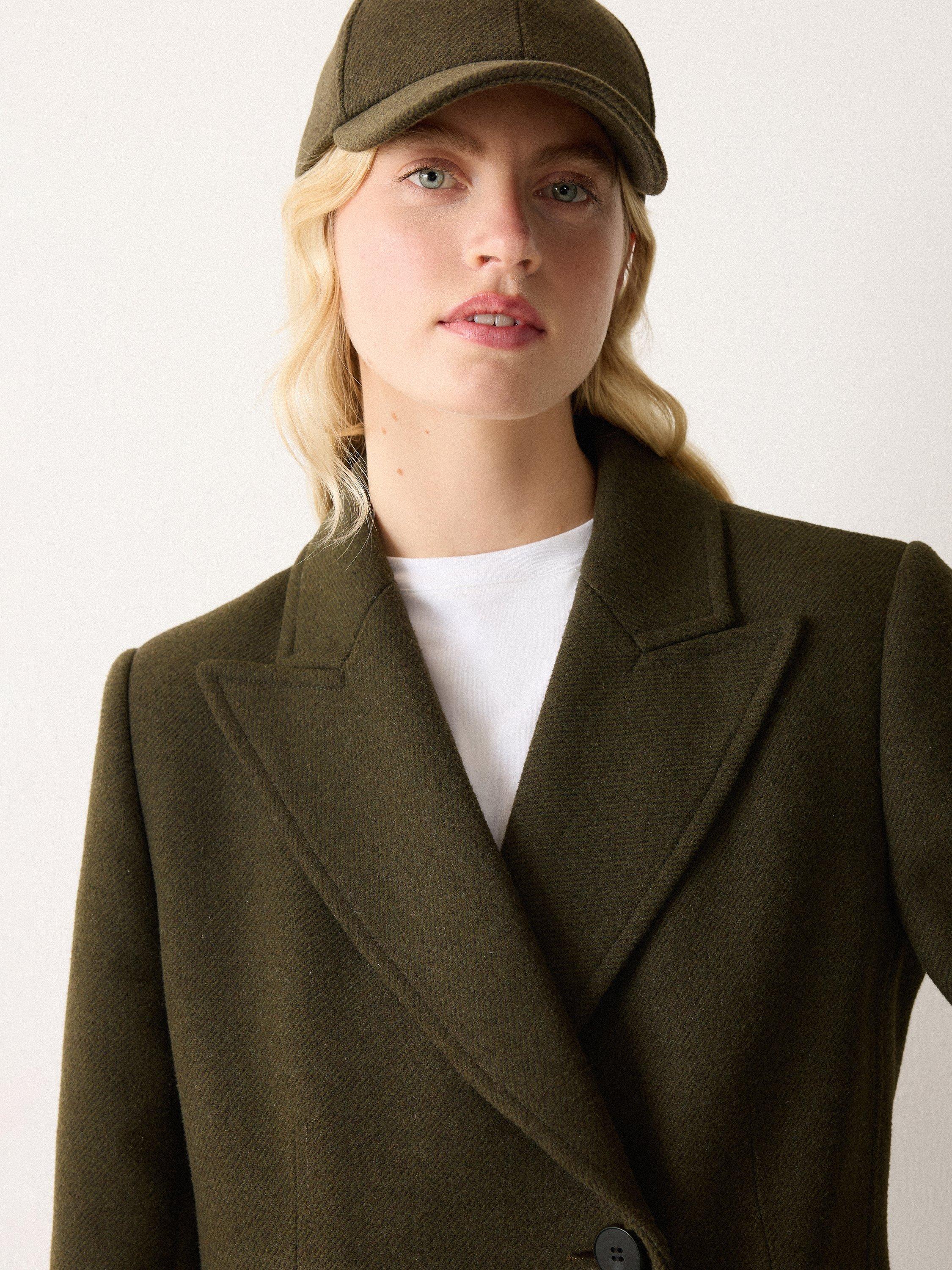 Product image 3 of 6, which shows Jigsaw Farringdon Side Split Coat, Light Khaki, 14
