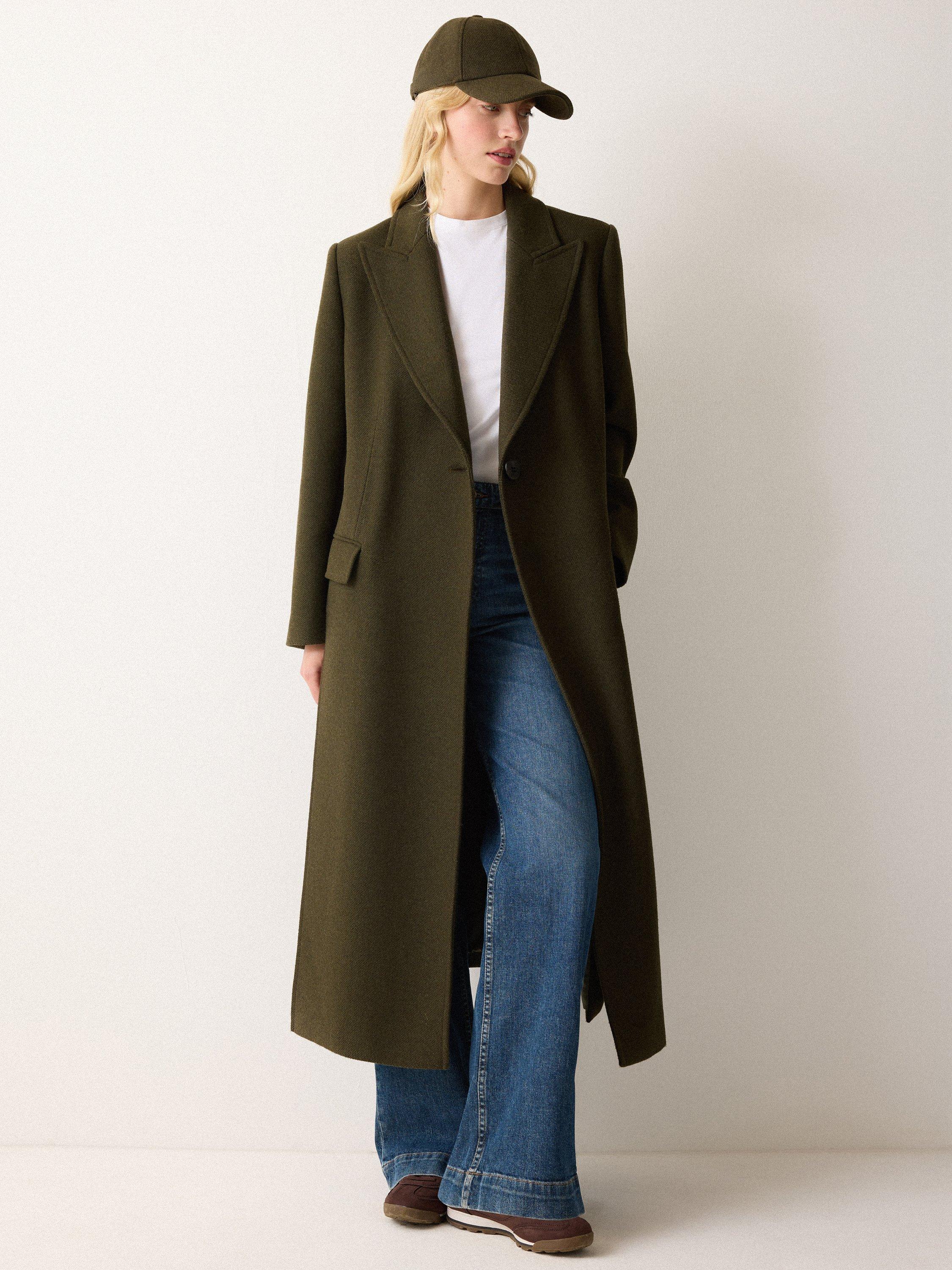 Product image 4 of 6, which shows Jigsaw Farringdon Side Split Coat, Light Khaki, 14