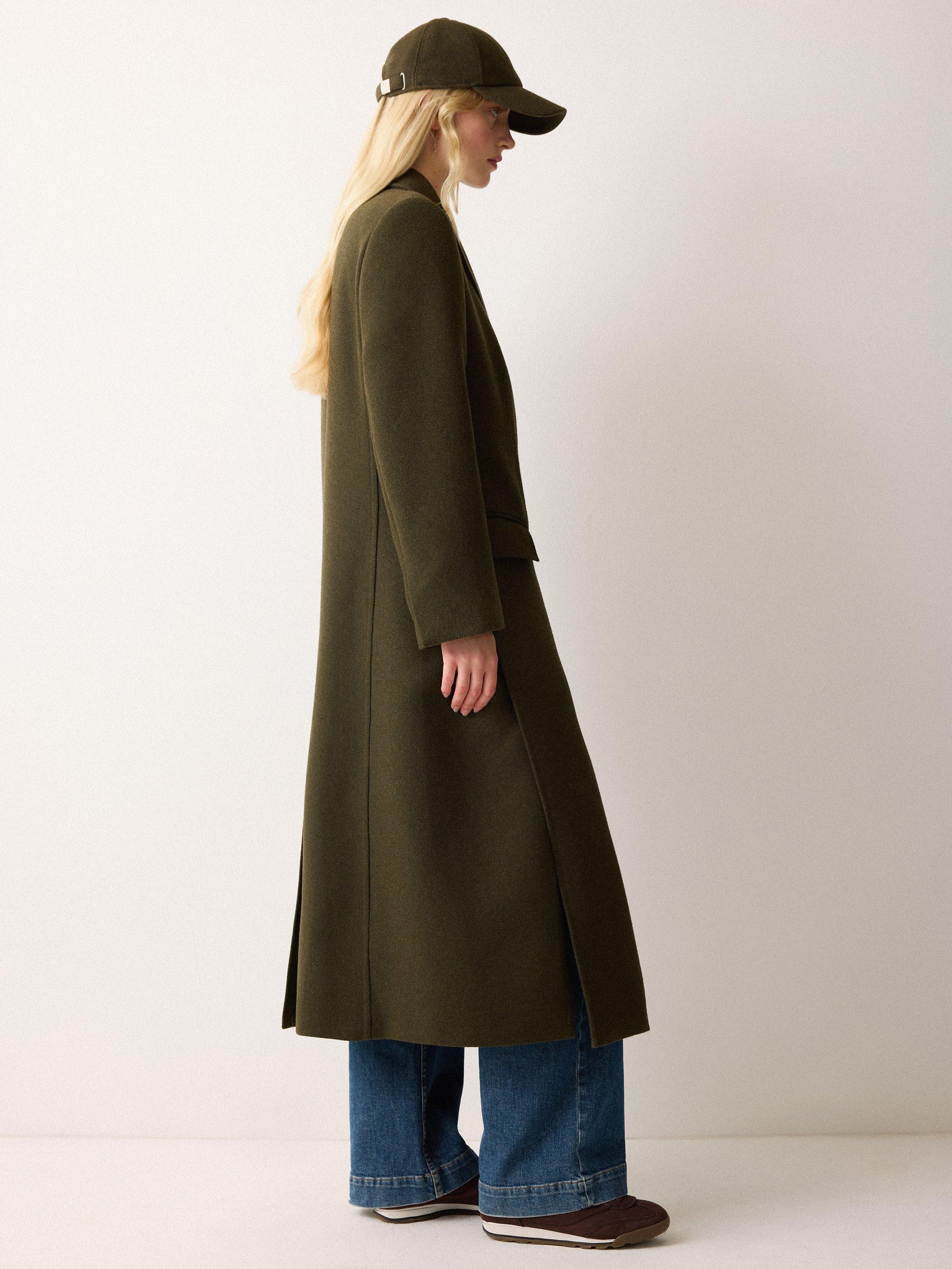 Product image 6 of 6, which shows Jigsaw Farringdon Side Split Coat, Light Khaki, 14