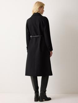 Jigsaw Belted Raglan Wool Rich Coat, Black - view 2, Black