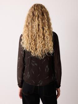 Jigsaw Wheat Flower Cowl Neck Top, Brown - view 2, Brown