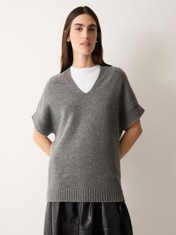 Jigsaw Longline Pure Merino Wool Tank Top, Grey, Grey