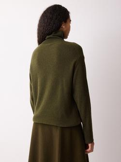 Jigsaw Turtleneck Cocoon Wool Rich Jumper, Khaki - view 2, Khaki