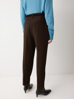 Jigsaw Tailored Cropped Trousers, Brown - view 2, Brown