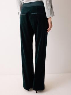 Jigsaw Satin Stripe Velvet Trousers - view 2, Green