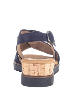 Gabor Rich Wide Fit Twist Suede Sandals, Navy - view 2, Navy