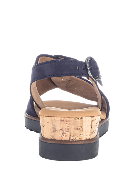 Gabor Rich Wide Fit Twist Suede Sandals, Navy - view 2, Navy
