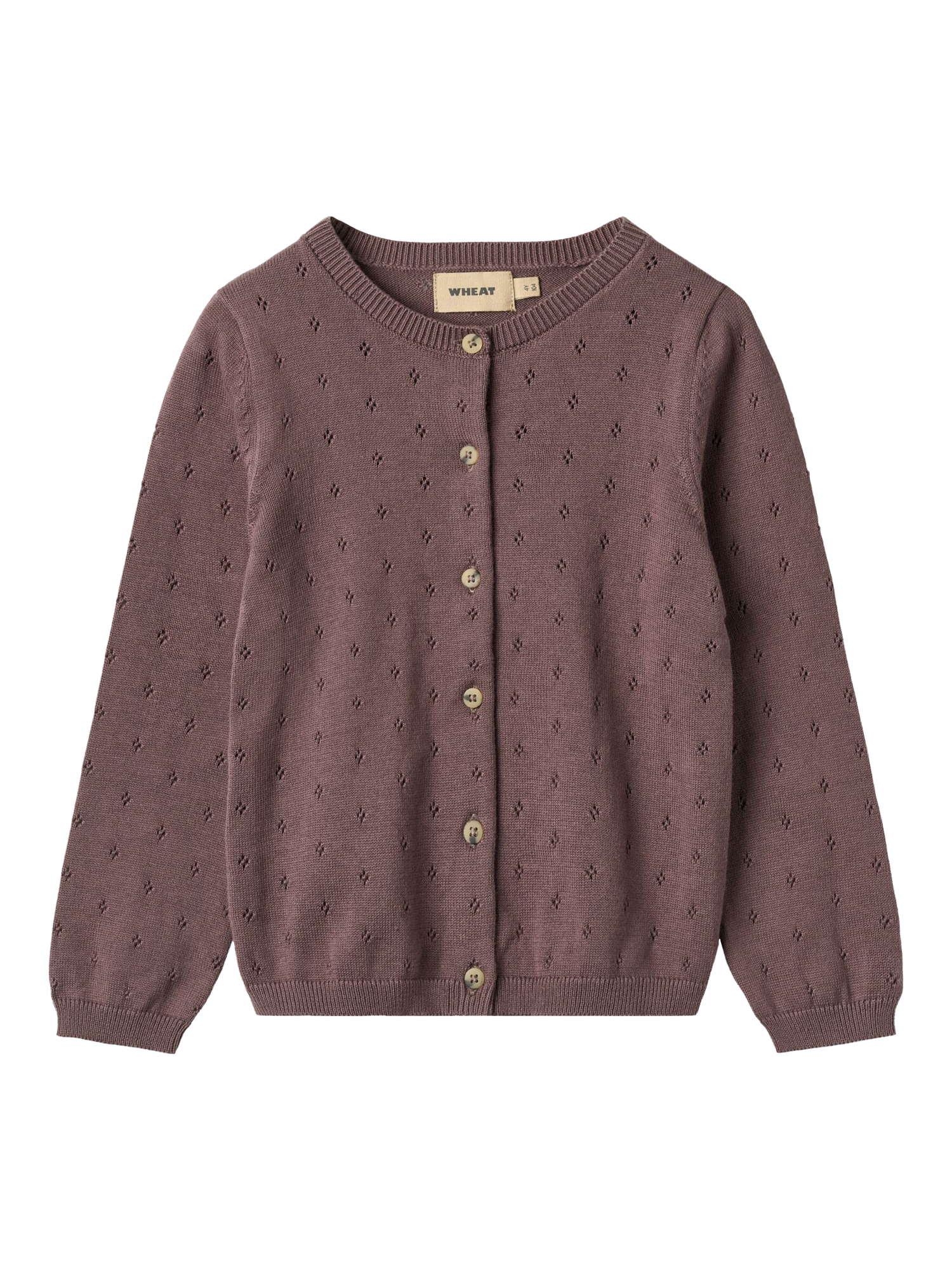 WHEAT Kids' Maia Knit Cardigan, Plum