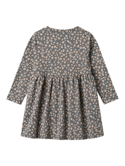 WHEAT Kids' Cotton Long Sleeved Dress, Stormy Weather - view 2, Stormy Weather