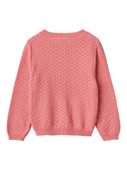WHEAT Kids' Magnella Structured Knit Cardigan - view 2, Soft Pink
