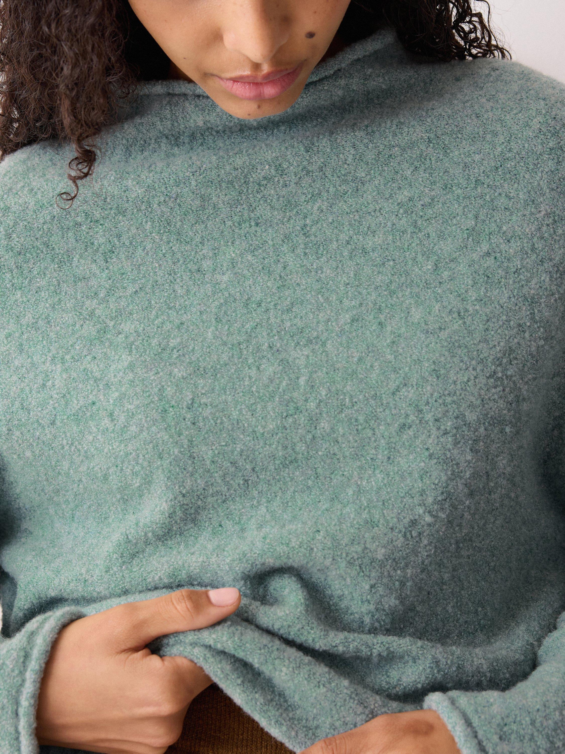Product image 4 of 7, which shows Jigsaw Fleecy Wool Rich Cropped Jumper, Blue, XL