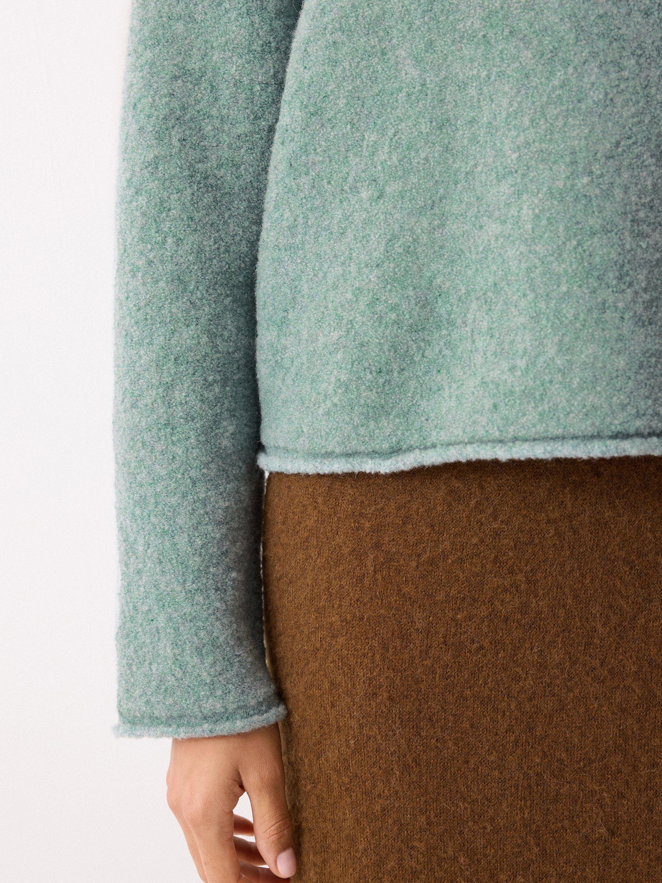 Product image 7 of 7, which shows Jigsaw Fleecy Wool Rich Cropped Jumper, Blue, XL