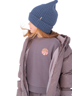 WHEAT Kids' Ellis Print Sweatshirt, Purple Stone, Purple Stone