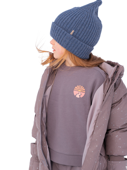 WHEAT Kids' Ellis Print Sweatshirt, Purple Stone, Purple Stone