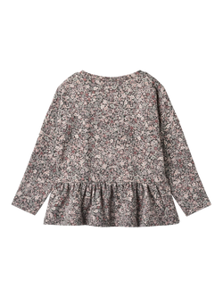 WHEAT Kids' Carolina Floral Print Peplum T-Shirt, Purple Stone - view 2, Purple Stone